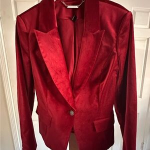 White House Black Market Red Velvet Blazer